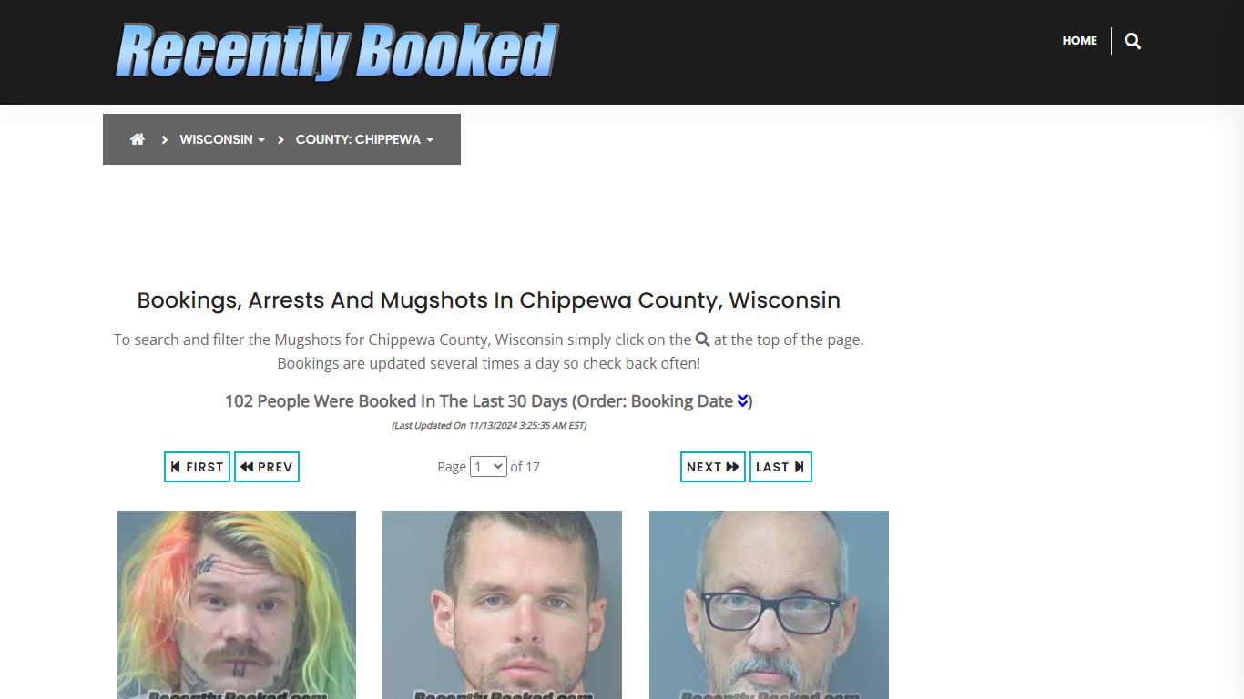 Bookings, Arrests and Mugshots in Chippewa County, Wisconsin